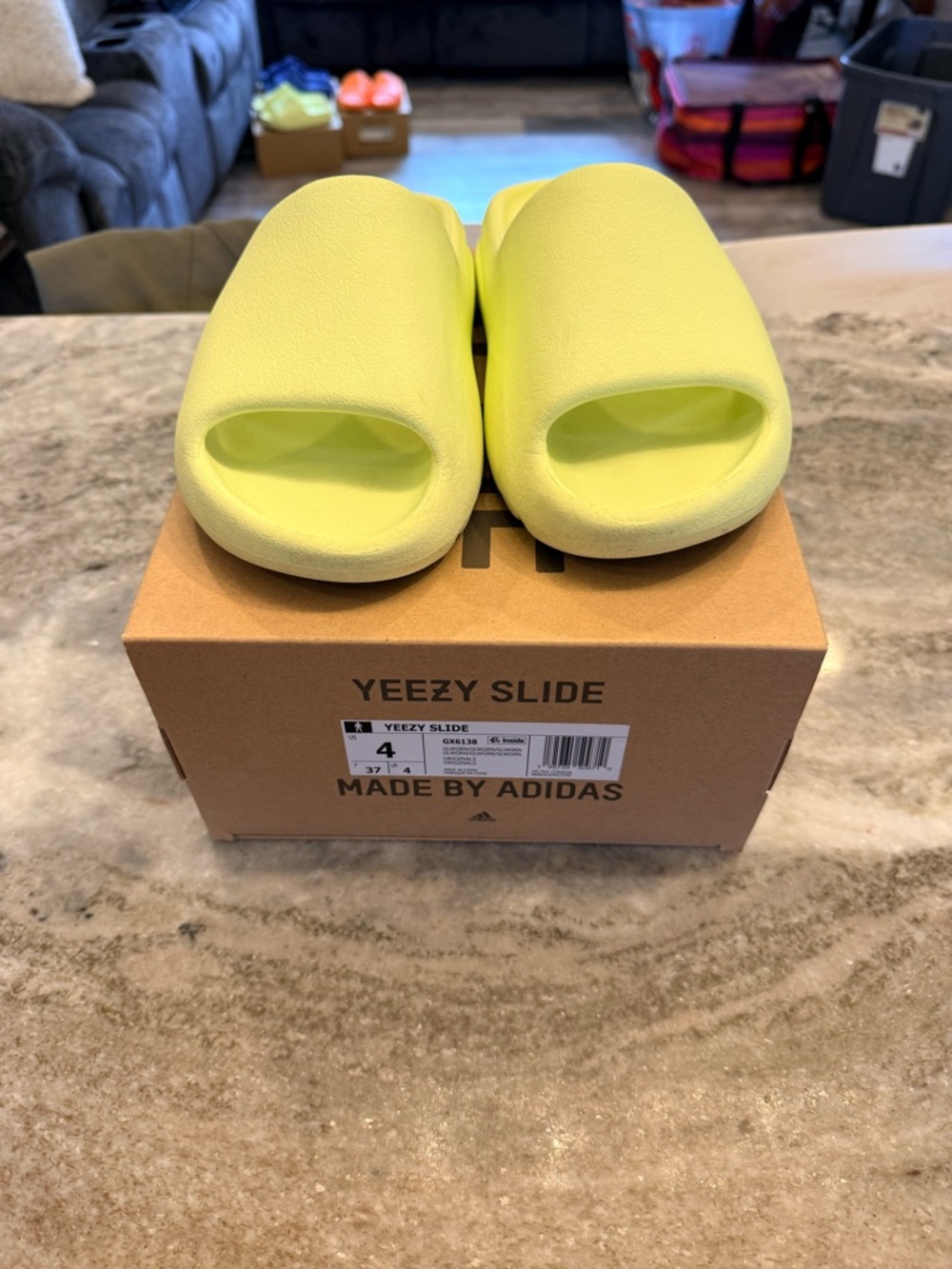 Adidas Yeezy Kids Glow Slide Sandals